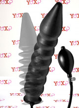 DILDO Anale Gonfiabile XL con Rilievi 28 x 6,4 cm.