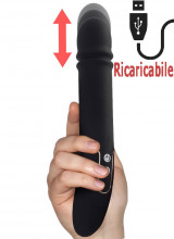 Vibratore con Spinta in silicone nero fino a 850 colpi al minuto 24,5 x 4 cm.