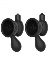 Potenti Succhia Capezzoli Vibranti Unisex in Puro Silicone Nero IPX7