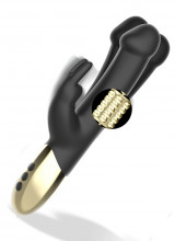 Vibratore Rabbit Rotante Nero Con Stimolatore Clitoride 22 x 3,2 cm