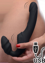 Fallo Indossabile Black in Silicone con Doppia Stimolazione