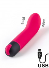 Mini Vibratore Bullet V4 10 x 3 cm  Ricaricabile con USB Fucsia 