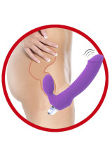 Sugar - Fallo Indossabile Vibrante in Silicone Senza Lacci 17,5 x 3 cm. Viola