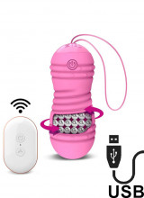 Ovetto Wireless Hiibo con Perle Rotanti in Silicone 8,7 x 3,4 Rosa Ricaricabile con USB