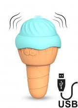 Vibra e Lecca Clitoride a Forma di Gelato USB Ricaricabile