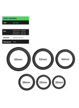 Cockring Set di 6 Anelli in Silicone Nero