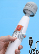 Revolutionary Wand - Massaggiatore in Silicone 26,4 x 5,4 cm. Grigio Ricaricabile USB