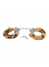 Manette "Love-Cuffs" Leopardate In Metallo Rivestite In Peluche