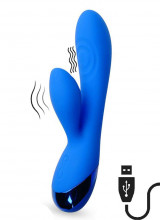 Vibratore Rabbit con Stimolatore Clitoride MARNA Blu USB 18,5 cm