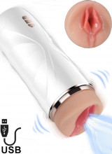 Masturbatore Vibrante Riley con Risucchio Ricaricabile USB