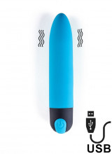 Mini Vibratore Bullet V3 10 x 3 cm  Ricaricabile con USB Azzurro