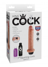 KING COCK 7 Fallo Ultra Realistico Eiaculante 20 x 4,8 cm. Flacone di Sperma incluso