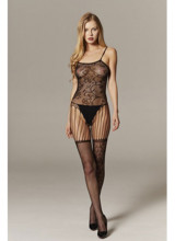 Bodystocking Sensuale "EMILIA" Taglia Unica Elasticizzata (36-48) Nero