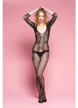 Bodystocking Sensuale "HAZEL" Taglia Unica Elasticizzata (36-48) Nero