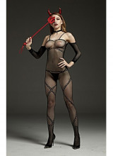Bodystocking Sensuale "NORA" Taglia Unica Elasticizzata (36-48) Nero
