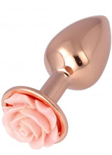 Plug Anale N.28 con Rosa Taglia M 8,3 x 3,4 cm