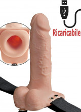 StrapOn cavo vibrante color carne ricaricabile USB 17 x 4,8 cm.