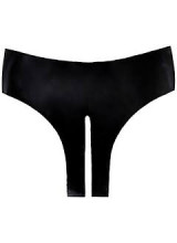 Slip In Latex Nero Con Apertura Taglia Unica