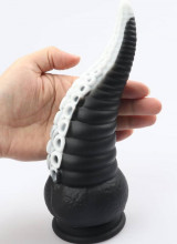 Dildo Tentacolo di Piovra Gigante in Silicone 21,5 x 8 cm. Nero e Bianco