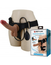 Imbragatura Strap On per Donna Con Dildo Realistico Eiaculante e Vibrazione Oher 19x4,3 cm