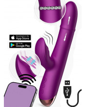 Vibratore Rabbit Perline in Movimento, Vibrazione e Pulsazione APP Ricaricabile USB