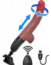 Vibratore Realistico con Spinta e Oscillazione con Ventosa Removibile 16 x 4 cm e Telecomando