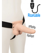 Strap-On Vibrante Cavo per Uomo in Silicone 17,5 x 4,7 cm. Color Carne