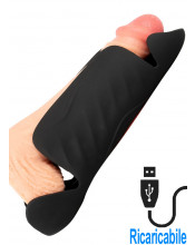 Masturbatore Vibrante in Silicone con 3 Motori Regolabili Ricaricabile USB Nero