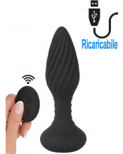 Cuneo Anale Effetto Rimming Vibrante in Silicone 15,1 x 4,2 cm. Telecomando Ricaricabile USB