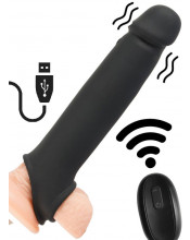 Guaina Vibrante Telecomandata in Silicone Ricaricabile USB Allunga Pene +8 cm