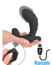 Plug Gonfiabile Vibrante Indossabile in Silicone per Punto G o Punto P con Telecomando 12 x 3,6 cm. Nero
