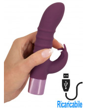 Rabbit Vibe - Vibratore Rabbit in Silicone 13 x 3,2 cm. Magenta Ricaricabile con USB