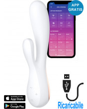 Vibratore Rabbit in Silicone 20,4 x 4,4 cm. Bianco Ricaricabile con USB e APP Gratuita