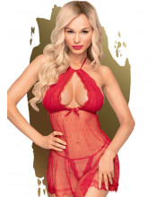 Babydoll con Ricami in Pizzo e Perizoma Incluso Rosso - Hot Baby