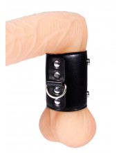 Ball Stretcher in Ecopelle con Anello a D per Applicare Pesi Lunghezza 6,5 cm. Nero