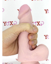 Fallo ultra realistico Triple Density King Cock color carne con ventosa e testicoli 17 x 3,8 cm.