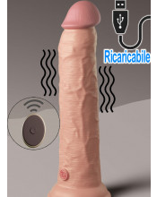 KCE 9 - Vibratore Realistico in Silicone Dual Density con Telecomando 24,8 x 5 cm. Color Carne