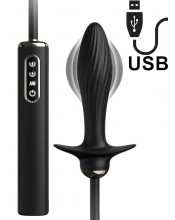 Cuneo Anale Gonfiabile Vibrante in Silicone 13 x 3 - 5,1 cm. Nero Automatico Ricaricabile