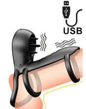 Anello Fallico Vibrante con Lecca Clitoride USB Ricaricabile