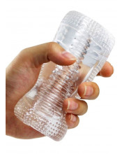 Masturbatore Trasparente Ice con Striature Stimolanti TPE