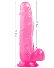 Fallo Realistico Crystal Jelly Rosa 17 x 4 cm.