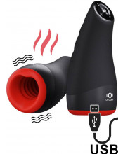 Masturbatore Gola Profonda Riscaldante Vibrante in Silicone Ricaricabile USB