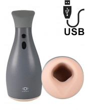 Masturbatore Vibrante Ninja 2 con interno restringente  Ricaricabile USB Grigio