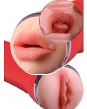 Masturbatore Doppio Gola Profonda e Vagina in TPE 22 x 8 cm