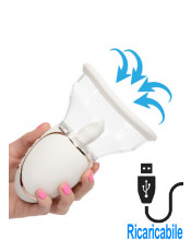 Succhia e Lecca Clitoride in Silicone Bianco Ricaricabile con USB