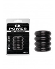 Quad Play - Anello per Testicoli in Morbido TPE 5,5 x 4,5 cm. Nero