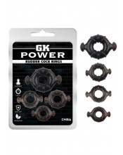 Anelli Fallici Kit di 4 Cockring 2,9 - 4,7 cm. Nero