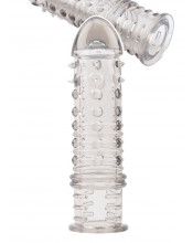 Swirls - Guaina Ingrossa Pene Stimolante Elastica 16 x 3,7 cm. Trasparente