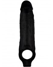 Mighty - Guaina Fallica Realistica con Anello per Testicoli 22 x 4,7 cm. Nero