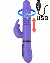 Sweet Lover - Vibratore Rabbit Rotante con Spinta in Silicone 25,5 x 4 cm. Lilla